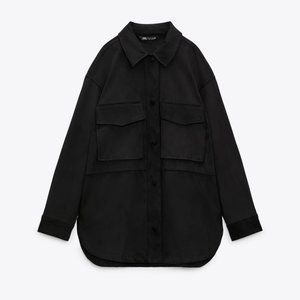 NWOT Zara Faux Suede Overshirt